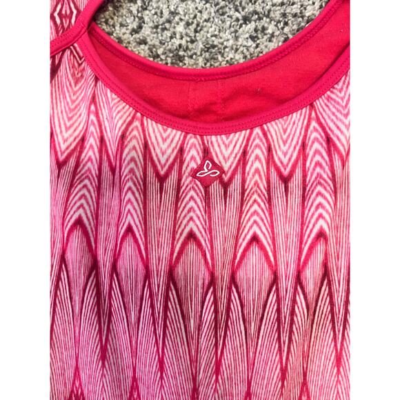 PrAna Sleeveless Dress Size Small Pink Geo Print Travel Casual Yoga Boho Stretch - Picture 14 of 15